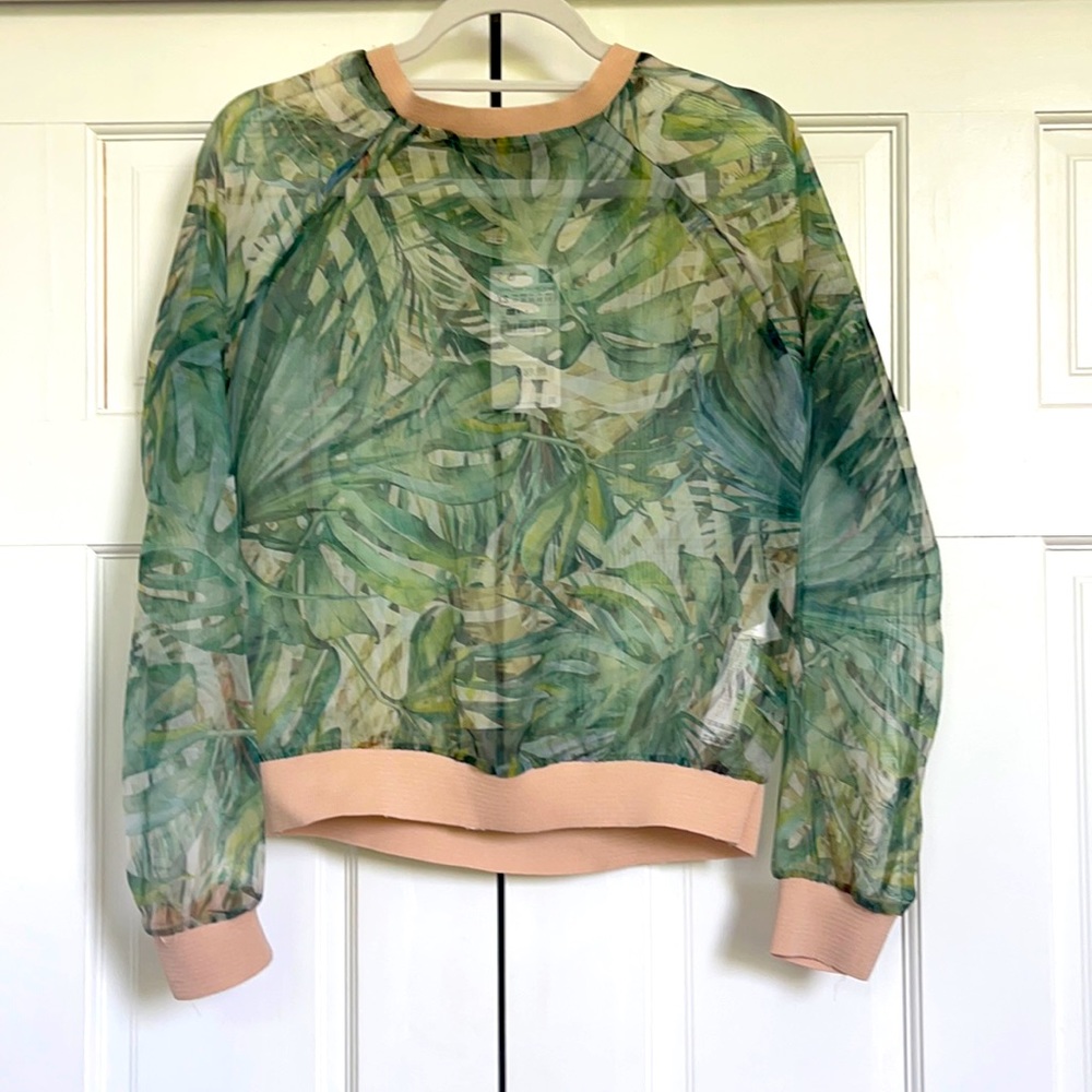 Zara sheer bomber style top